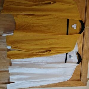 Yellow and White Cardigan Set